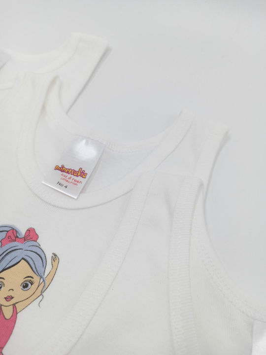 Minerva Smile Kids Set with Tank Tops Sleeveless White 3pcs