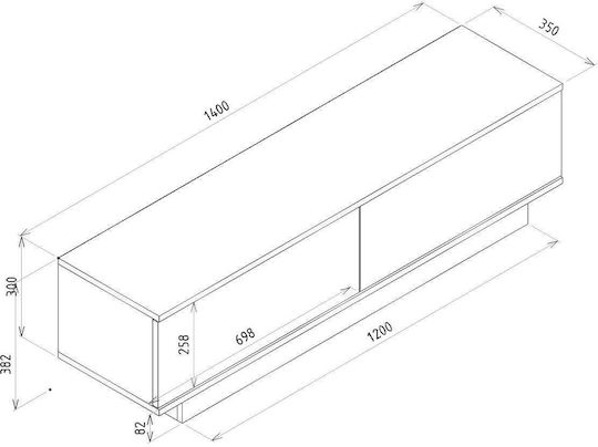 TV-Ständer Alfen Anthrazit M120xP35xH38cm