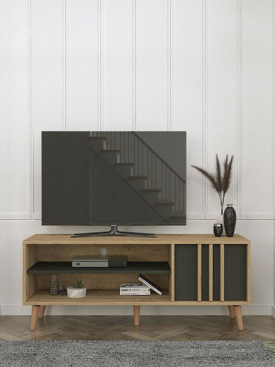 TV Stand Natural / Charcoal L140xW40xH50cm