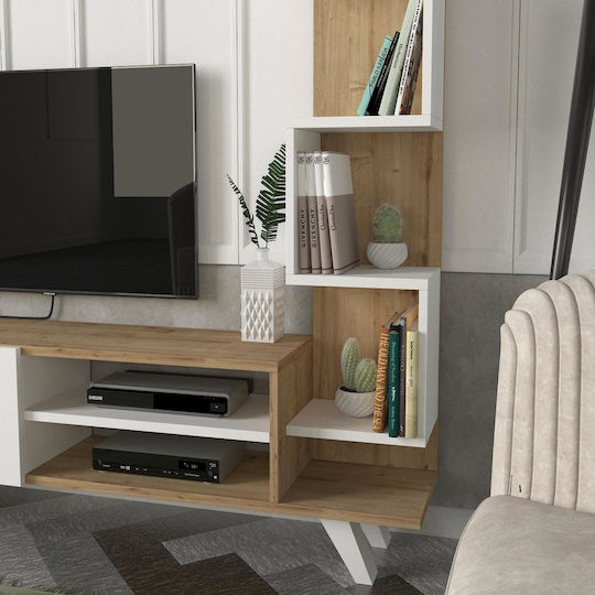 Keros Living Room TV Unit Natural L150xW30xH132cm