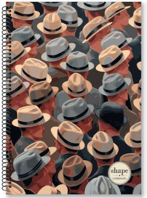 Shape Notebooks Spiral Notebook Ruled A4 60 Sheets 2 Subjects 1pcs (Μiscellaneous Designs/Colors)