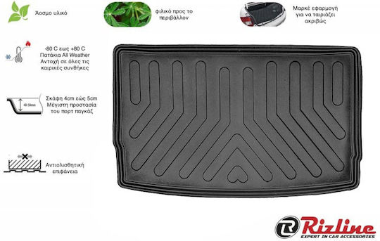 Rizline Trunk Mat Tray Type for Renault Zoe 2012+ Black