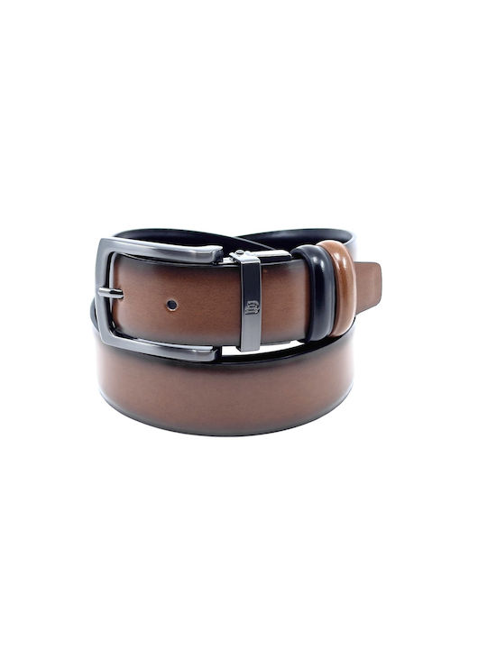 LEATHER BELT DOUBLE SIDED WITH DARK NICKEL BUCKLE LGD-2110-DS-XL BLACK TAN