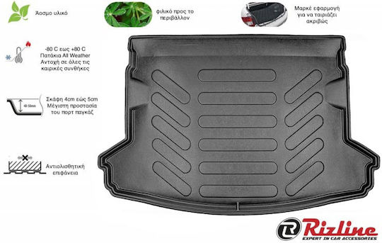 Rizline Kofferraummatten Wannenartig 1Stück aus TPE für Subaru Impreza 2007-2014 Schwarz