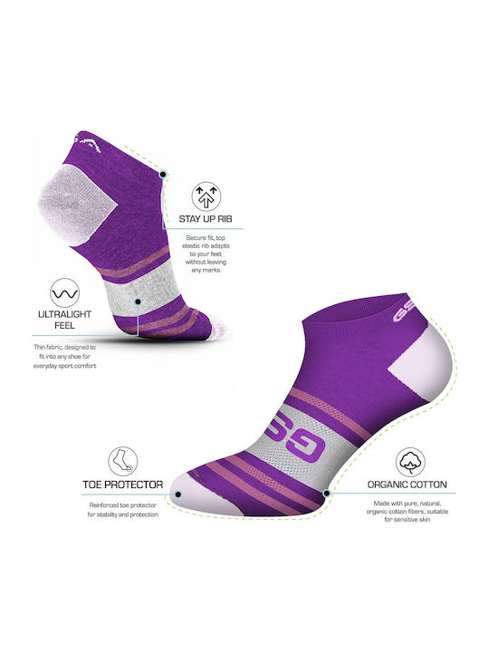 GSA Athletic Kids' Ankle Socks Purple 6 Pairs