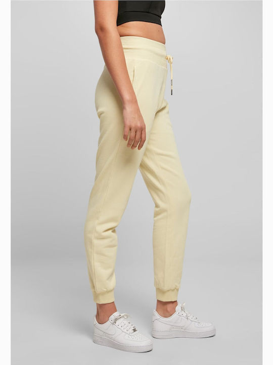 High Waist Women's Sweatpants with Jogger Elastic Soft Yellow