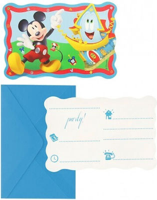 Invitations Mickey 108576 6pcs Party Invitations Playful Mickey 6pcs