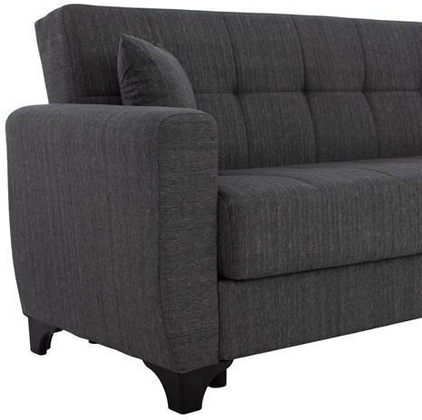 Hema Двуместен Диван Спалня Текстил Сив 190x84x88см.