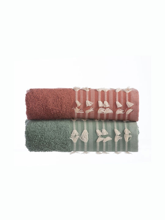 Nef-Nef Homeware Bath Towel Lilian 031434 70x140cm. Terra Weight 500gr/m²