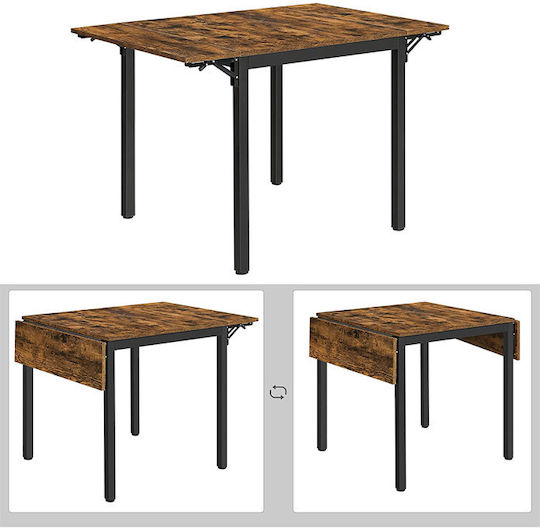 Masă Bucătărie Masa extensibilă Vintage Brown/black 84.5(+35)x78x76.2buc