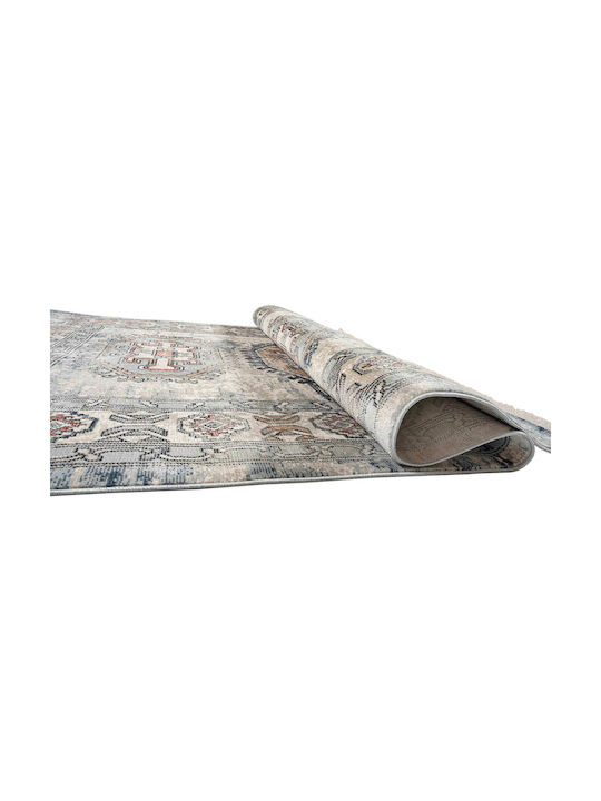 Polcarpet Bedroom Rug Set Bohemian Cream and Aqua 2 Pieces
