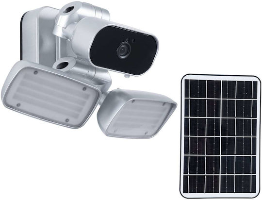 GloboStar 86044 IP Surveillance Camera Wi-Fi Full HD 1080p Waterproof Battery Powered with Two-Way Communication Silver