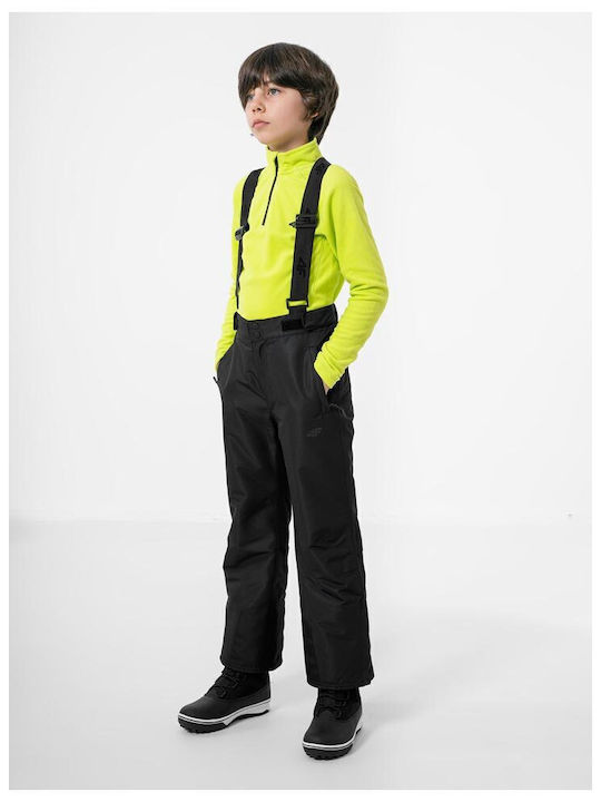 4F HJZ22-JSPMN001-20S Kids Dungarees for Ski & Snowboard Black