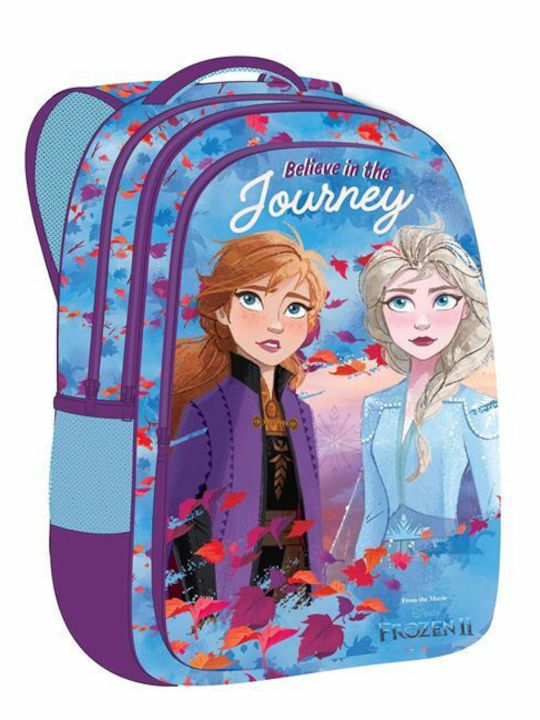 Diakakis Frozen 2 School Bag Backpack Elementary, Elementary Multicolour with Water Bottle Holder 24Liters