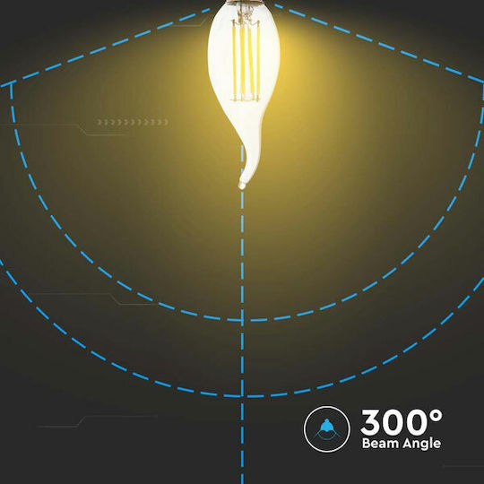 V-TAC LED Bulb 4W 118mm for Socket E14 and Shape C35 Natural White 400lm