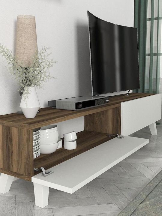 Wohnzimmer TV-Einheit Sirna White / Walnut L180xB31xH32cm
