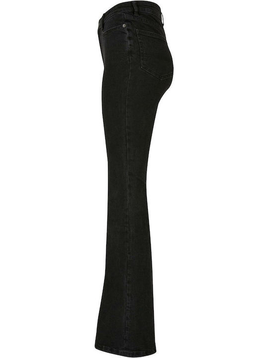 Women's Jeans Pants High Rise Flared Black