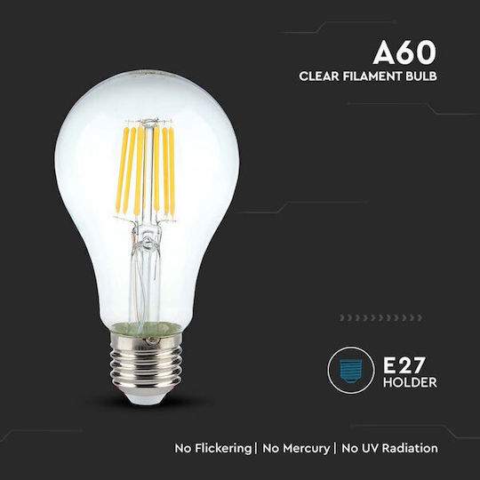 V-TAC Λάμπα LED 10W 105mm για Ντουί E27 και Σχήμα A60 Φυσικό Λευκό 1055lm