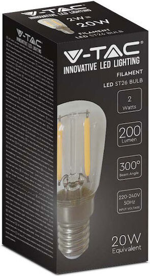 V-TAC LED крушка 2W за фасунга E14 и форма ST26 Хладно бяло 200лм