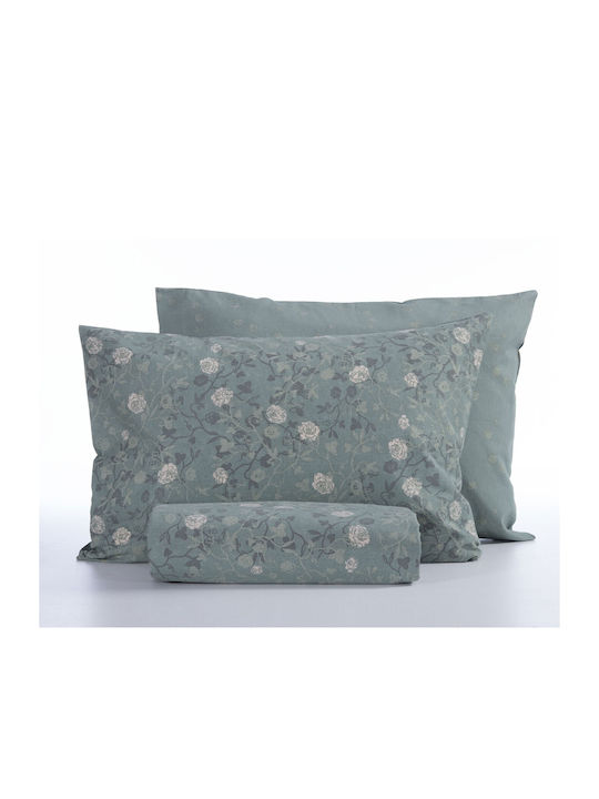 Nef-Nef Homeware Set Bettbezug Baumwolle Einzelbett mit Kissenbezug 170x240 Liliana 031493 23 Green