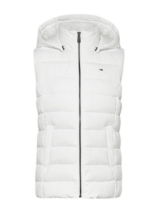 Kurz Damen Ärmellos Puffer Jacke Weiß