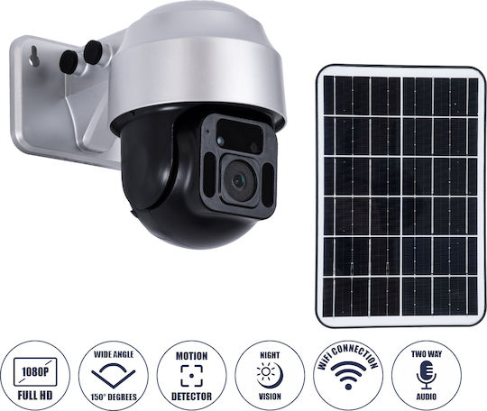GloboStar 86049 IP Surveillance Camera Wi-Fi Full HD 1080p Waterproof Battery Powered