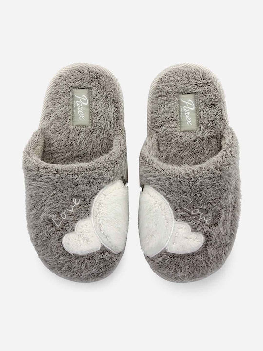 Parex Women's Slipper with Fur In Gray Colour 10126135.GR