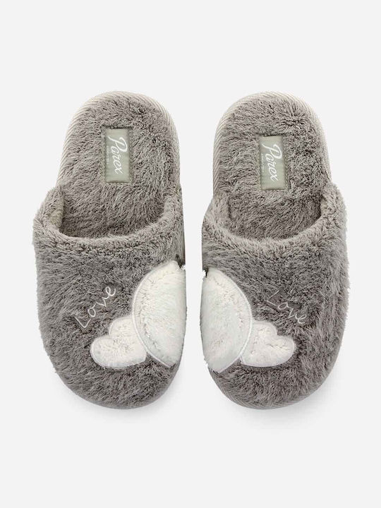 Parex Women's Slipper with Fur In Gray Colour