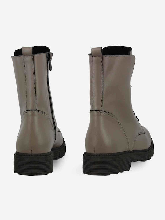 Leather Women's Ankle Boots Gray