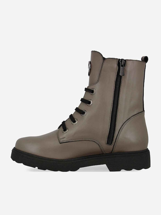Leather Women's Ankle Boots Gray