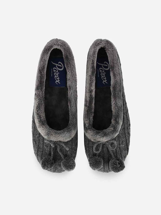 Parex Closed-Back Women's Slippers with Fur In Gray Colour 10126283.GR