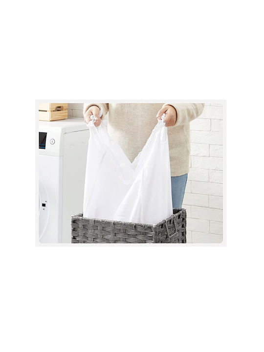 Songmics Wicker Collapsible Laundry Basket 90lt 46x33x60cm Gray