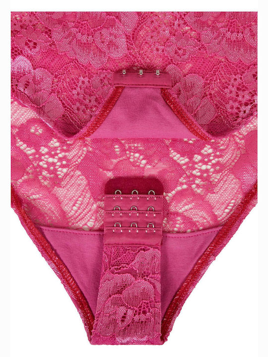 Sleeveless Bodysuit with Mesh Pink
