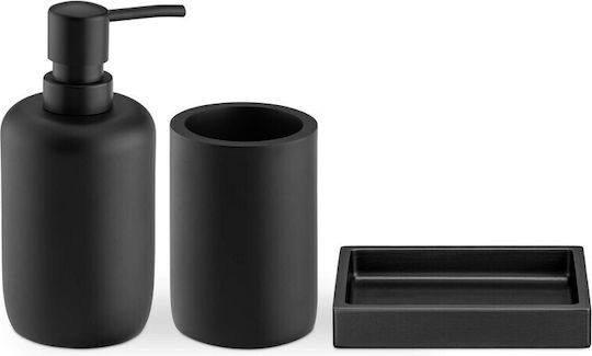 Navaris Set Accesorii Baie Plastic Negru 3buc