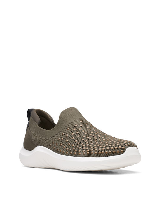 Clarks Nova Piele Anatomic Slip-on-uri pentru femei Kaki