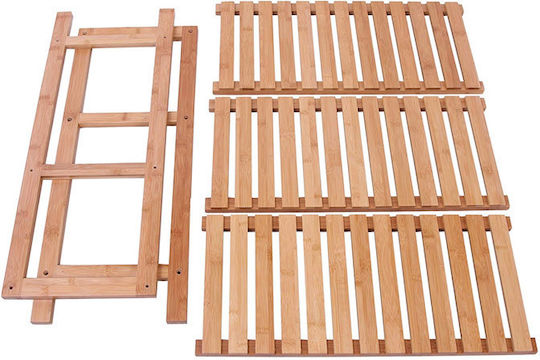 Songmics Floor Bathroom Shelf Bamboo with 3 Shelves 60x26x66cm Brown