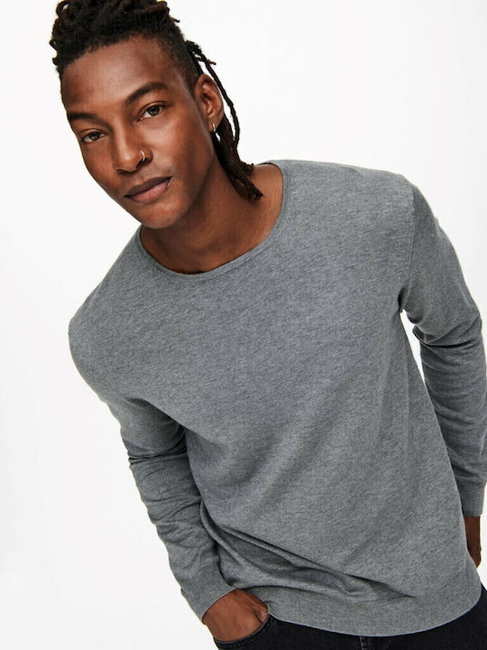 Long Sleeve Sweater Medium Grey Melange