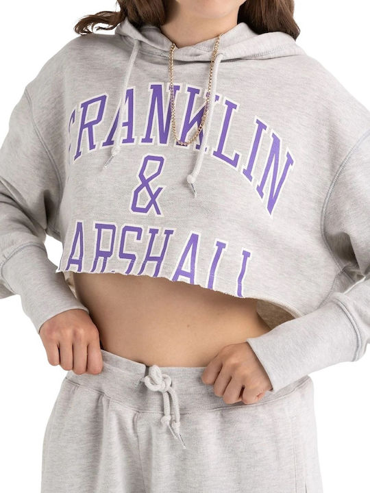 Cropped Women's Sweatshirt Hooded Gray
