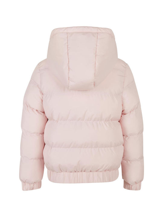 Urban Classics Kids Quilted Jacket short Hooded Pink