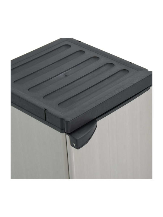 Single-Leaf Plastic Cabinet with Locking Capability with 1 Shelf Suitable for Small Spaces Grey 35x40x85 cm