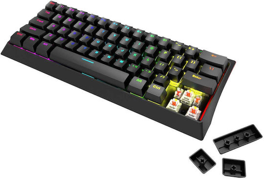 Marvo KG962 Gaming Mechanical Keyboard 60% with Custom Red switches and RGB lighting (English US)