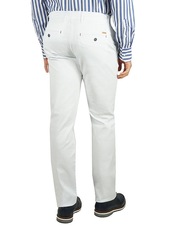 Dario Beltran Men's Cotton Trousers White Slim Fit (P840) (100% Cotton)