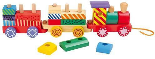Small Foot Pull-Along Toy Colorful Train made of Wood for 12++ Months