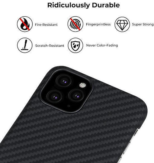 Pitaka Aramid MagEZ Back Cover Aramid Fiber 0.65mm Black / Red Twill (iPhone 12)