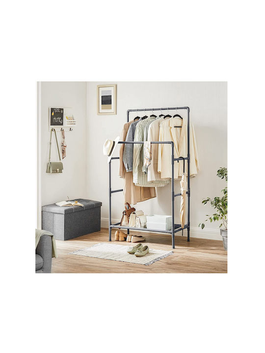 Songmics Rack Pentru Îmbrăcăminte Din Metal Gri 83x45x157cm