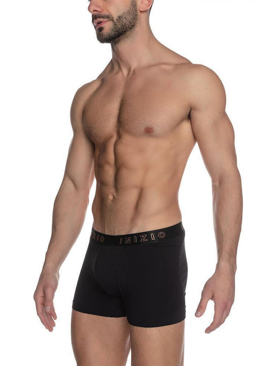 MEN'S BLACK BOXER INIZIO WITH EXTERNAL MAT RUBBER 44410 BLACK/BRONZE