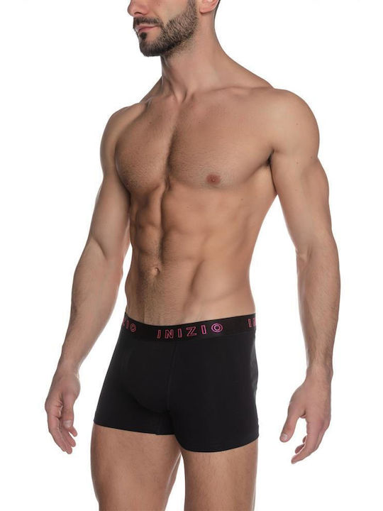 MEN'S BLACK BOXER INIZIO WITH EXTERNAL MAT RUBBER 44410 BLACK/PINK