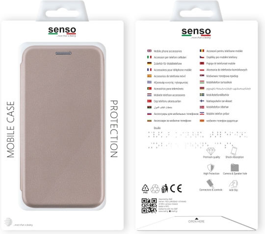 Senso Oval Stand Book Synthetic Leather Gold (Galaxy A03)