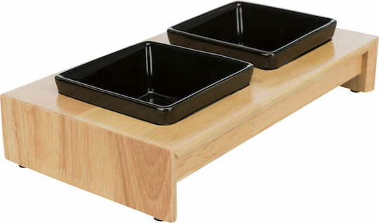 Trixie Keramik Schalen Futter & Wasser für Hund & Katze auf Basis von 2x 200ml 15cm in Schwarz Farbe