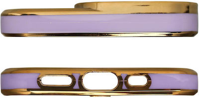 Hurtel Fashion Gold Frame Coperta din spate Silicon Violet (iPhone 12 Pro Max)